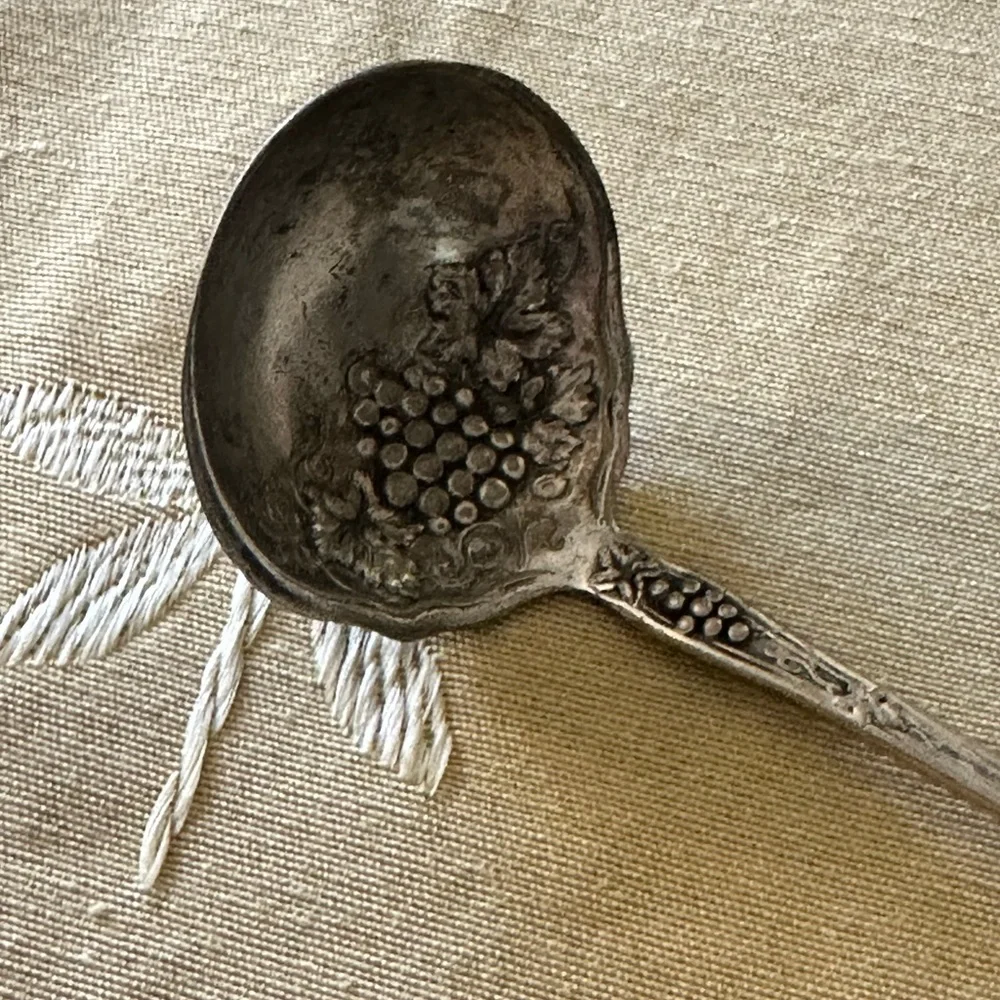 Vintage R. C. Co. 1913 Isabella Grape Pattern Sauce / Gravy Ladle / Spoon.